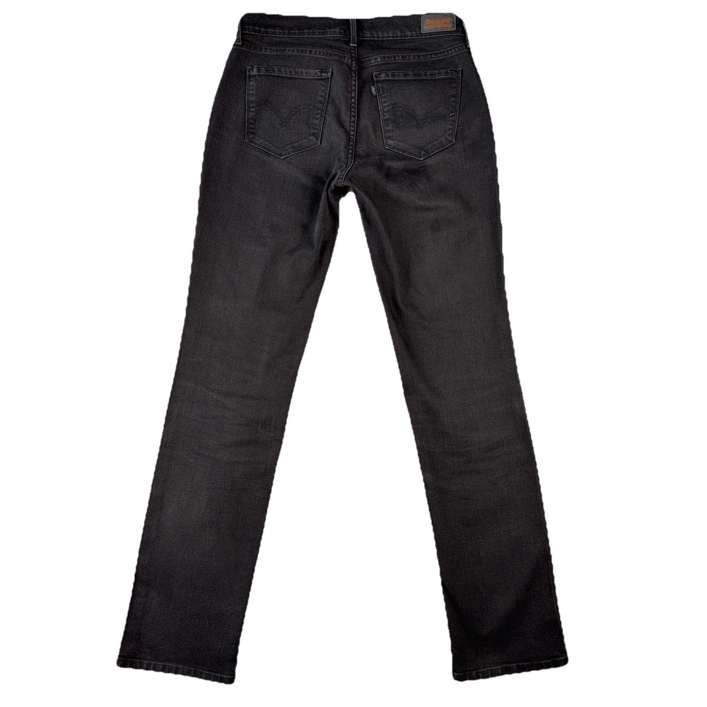 Levis 505 Straight Leg Jeans Womens 6 Black Mid Rise Stretch Denim Pants 31x32.5 - Picture 2 of 7